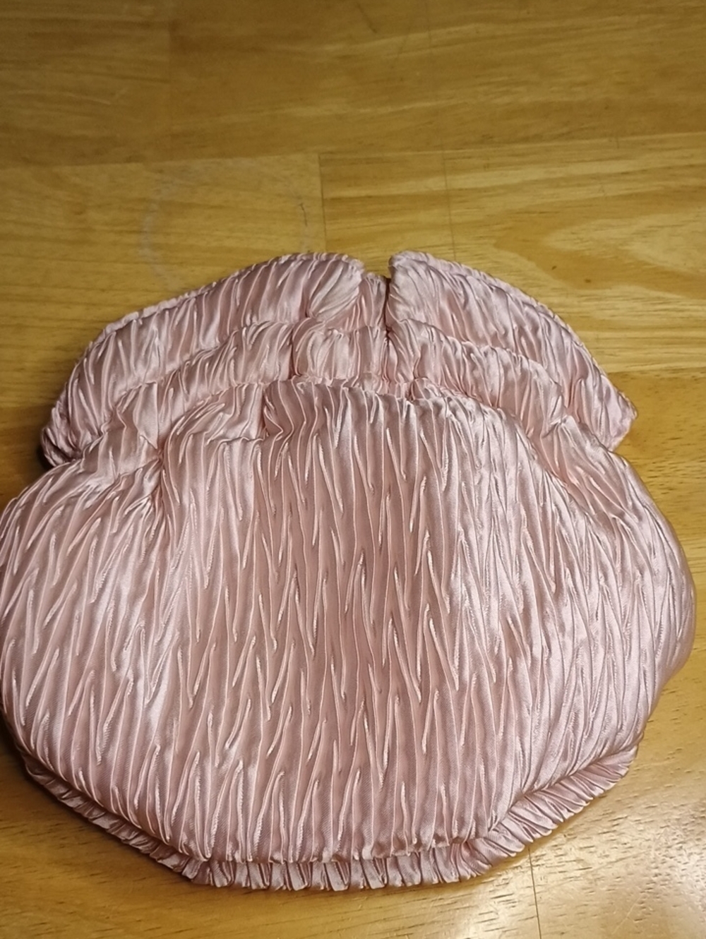 Courtenay Blush Pink Ruched Satin Evening Clutch With Chain Strap